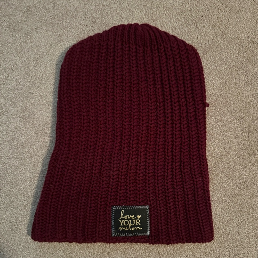 Love Your Melon Burgundy Knit Beanie